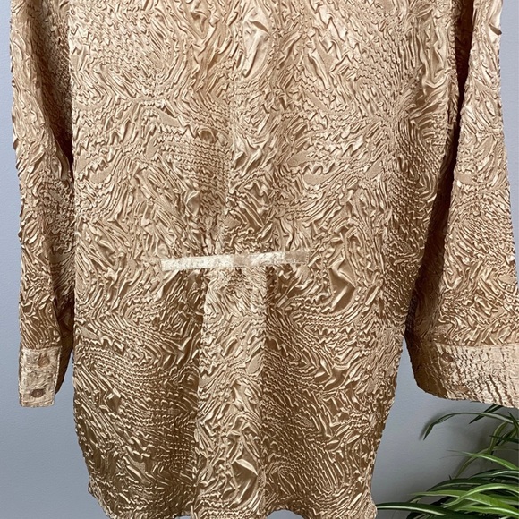 Cato Woman’s Plus Size 18/20W Button Up Gold Brocade Blazer 3/4 Sleeves EUC - Picture 8 of 12